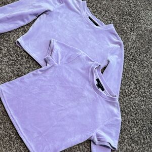 LOT OF TWO FOREVER 21 Lavender Velour Crop Tops